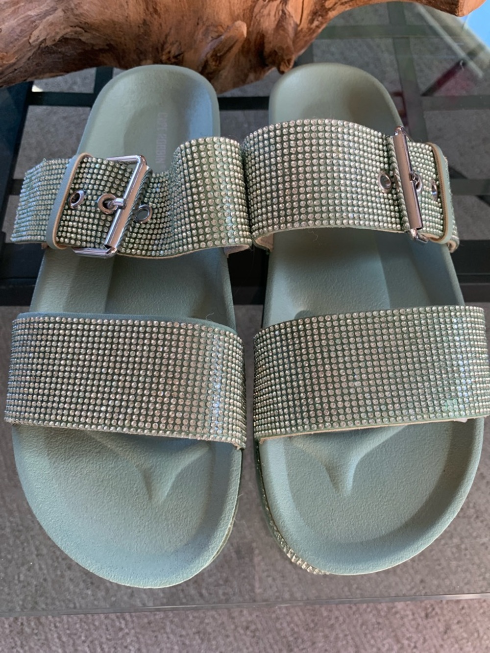NEW Cape Robbin Praise Footbed Platform Strappy Rhinestone Sandals Size 8 - Picture 3 of 8
